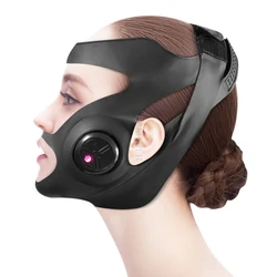 Grey Pink Electric V-shaped Thin Face Slimming Cheek Mask Massager Facial Lifting Machine V-Line Lift Up Bandage Therapy Device