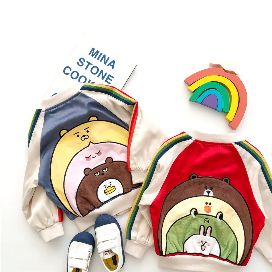 

Tonytaobaby Autumn and Winter Clothing New Children's Clothing Rainbow Cartoon Coat Baby Jacket Girls Coat Boys Jackets