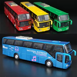 Sale 1:50 5 door alloy tour bus model,simulation die-casting children's toy car,sound and light pull back,free shipping