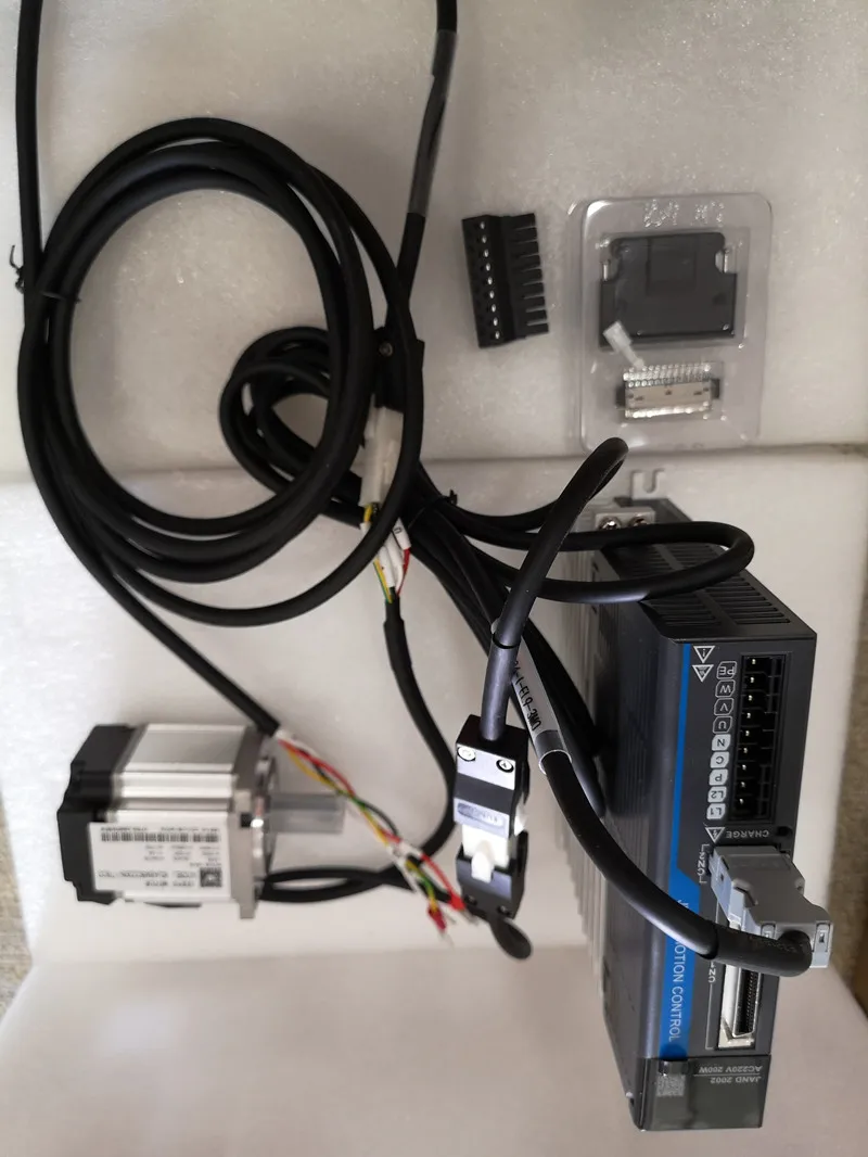 200w 3000rpm 0.64NM 60mm frame Single phase 220V AC servo motor drive kit with 3m cables JMC 60JASM502230K-17BCD+JAND2002-20B