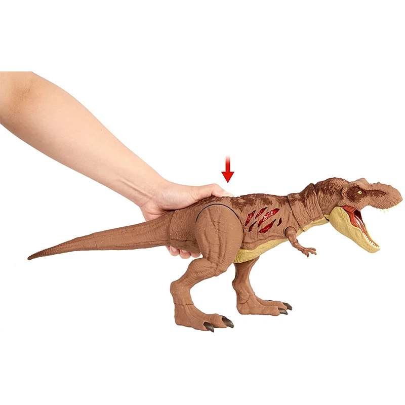 Original Jurassic World Tyrannosaurus Dinosaur Models Extreme Damage Destroy Battle Kids Toys for Boys Joints Move Action Figure