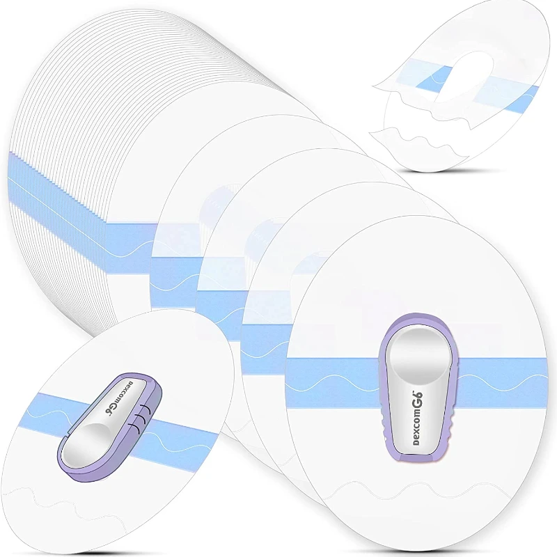 Parches adhesivos impermeables para Dexcom G6, Pegatinas transparentes impermeables, 50 piezas