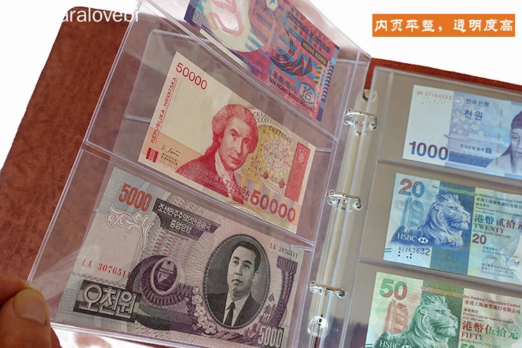 5pcs Pages Paper Money Album Currency Banknote Collection Book Storage Album Paper Money Postage Stamps Pocket Holder Book