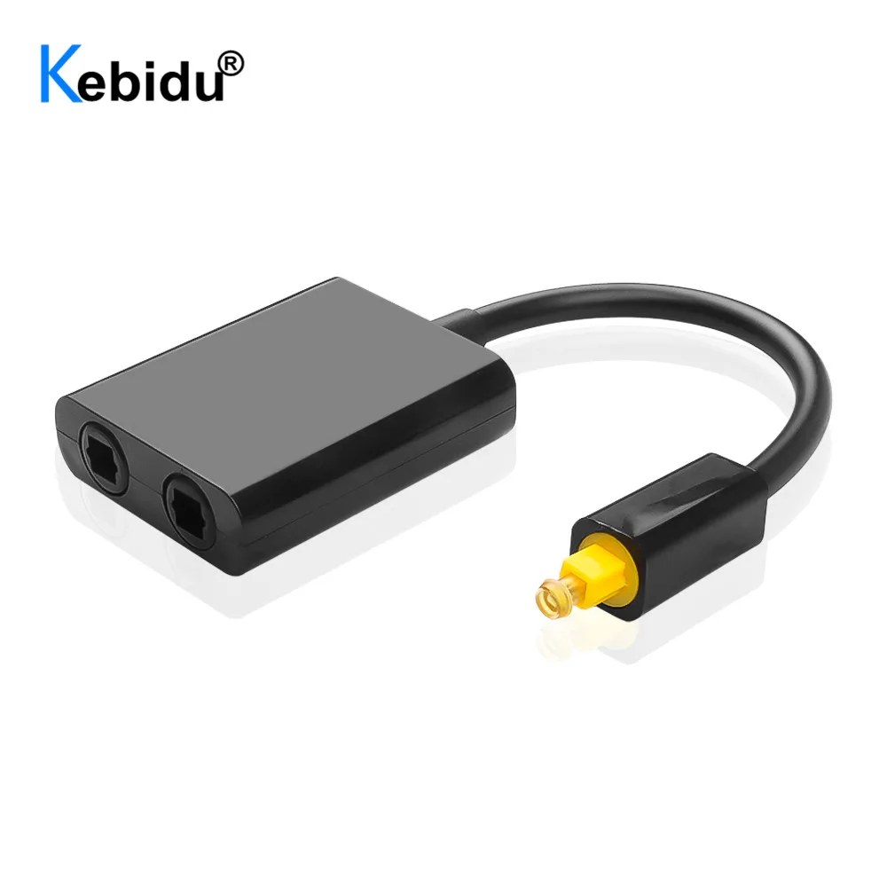 Kebidu Nieuwe Digitale Spdif Optische Audio Splitter Adapter 2 Manier Toslink Splitter Spdif Optische Kabel Splitter Hub 1 Ingang 2 uitgang