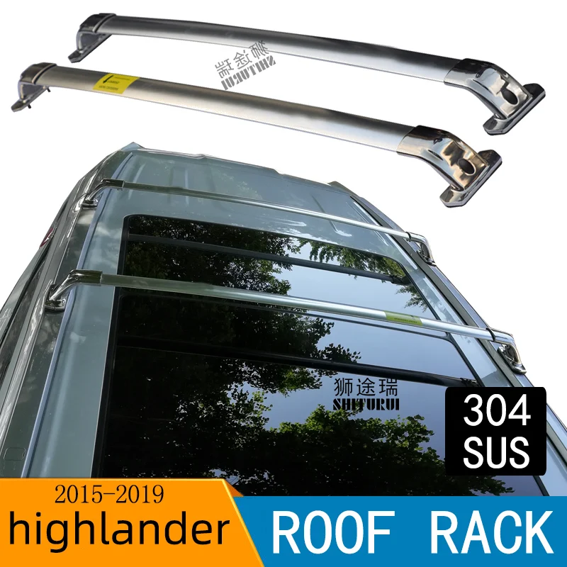 

2Pcs Roof bars For TOYOTA KLUGER highlander 2015-2020 stainless steel Aluminum Alloy Side Bars Cross Rails Roof Rack Luggage