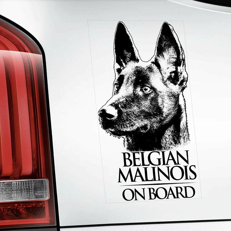 26cm Belgian Malinois Clear Vinyl Decal Sticker for Window, Mechelaar Shepherd Dog Sign Art Print for Nissin Stickers