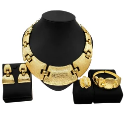Fashion women's jewelry set Hot Selling Exquisite Brazilian Gold Colour Iarge Fashion Necklace Italian Bridal Wedding Banquet