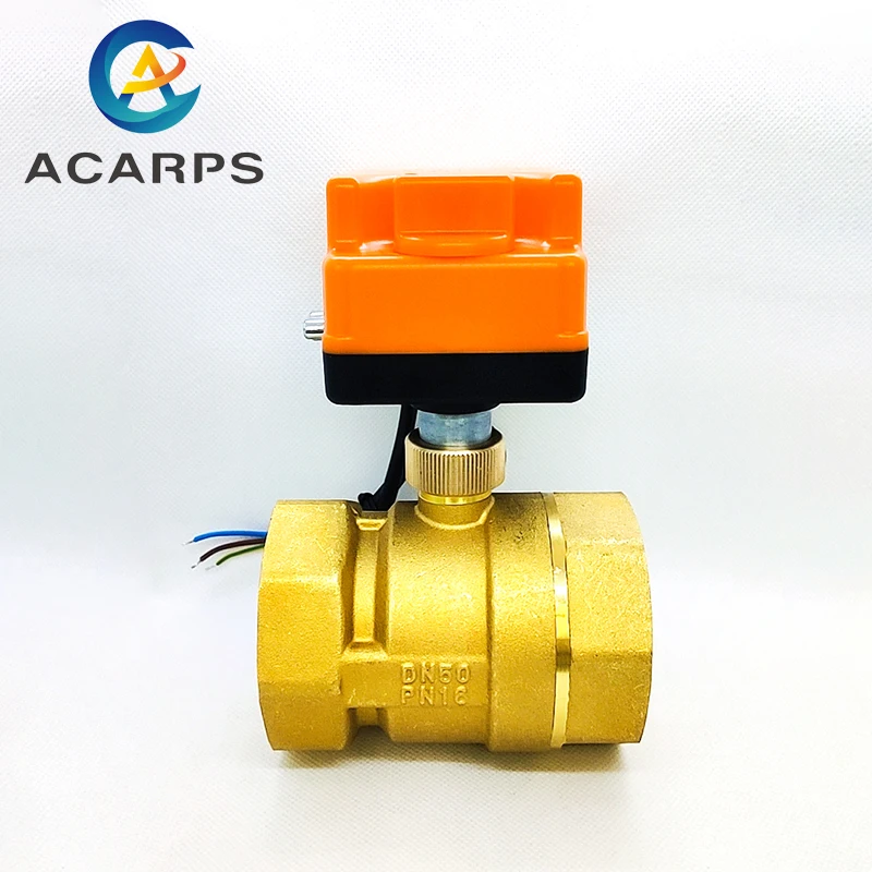 

2" Brass Motorized Ball Valve 3-Wire 2-Way Control Electric Ball Valve with Manual switch