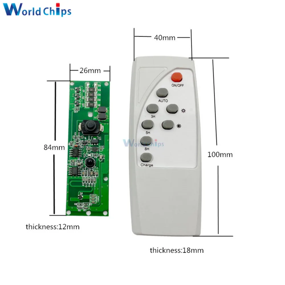 Microwave Radar Sensor Module DC 3.2V 3.7V Solar Lamp Control Board 15S Delay with Remote Control for Home Wall Lamp Lights