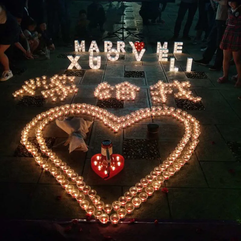Luminous LED Letter Night Light Creative 26 English Alphabet Number Battery Lamp Romantic Wedding Party Decoration D