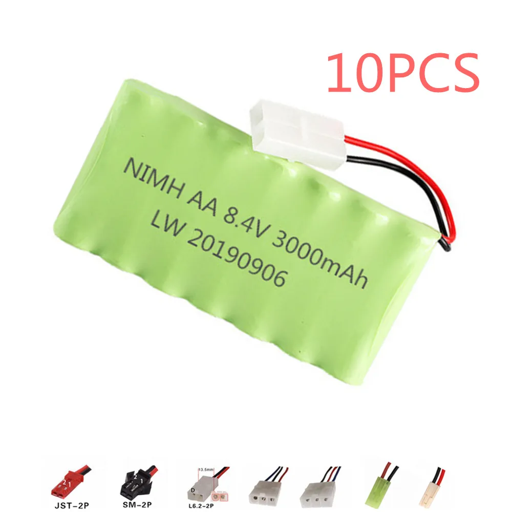 8.4v 3000mAh NiMH Battery For RC Car Boat Gun Train Ni-MH AA 2400mah 8.4v Rechargeable Battery For RC Boats 10pcs