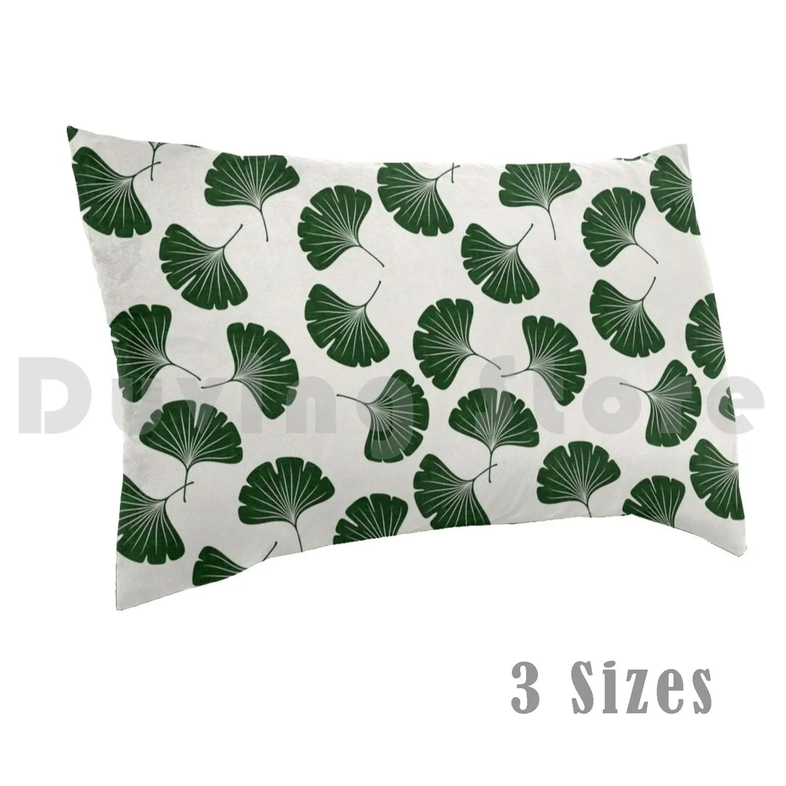 Ginkgo Biloba-Gingko Leaves-Green / Cream Pillow Case Printed 35x50 Ginkgo Biloba Ginkgo Gingko