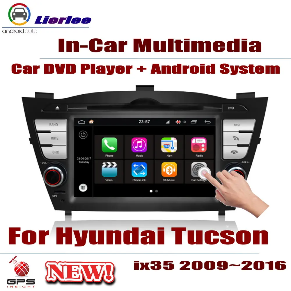 

Car DVD Player For Hyundai Tucson (LM) ix ix35 2009-2016 GPS Navigation Android 8 Core A53 Processor Radio BT SD USB AUX WIFI