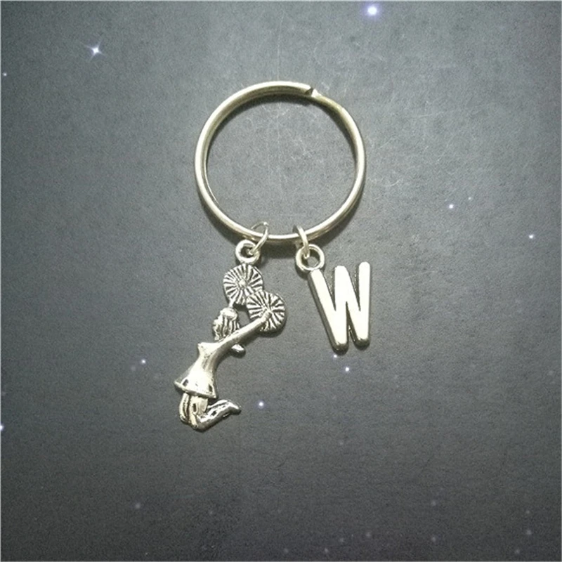 Cheerleader Key Ring/ Keychain - Cheer Girl Gift - Daughter Keychain Initial Keychain Cheerleader Jewelry Pendant