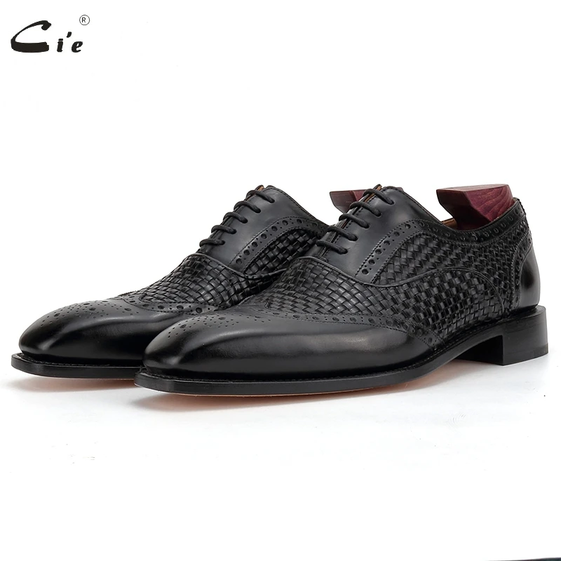 cie Leather Outsole Men Suit Shoes Oxford Brogues Office Goodyear Welted Dress Shoes Full Grain Calf Leather Breathable OX809