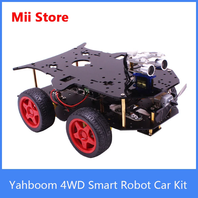 Yahboom 4WD Smart Robot Car Kit with Ultrasonic infrared and tracking sensor for student DIY experiment