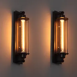 Mỹ Retro LED E27 Công Nghiệp Phong Cách Trang Trí Đèn Đầu Giường Tiền Sảnh Học Ban Công Lối Đi Cà Phê Nhà Hàng Đèn Tường