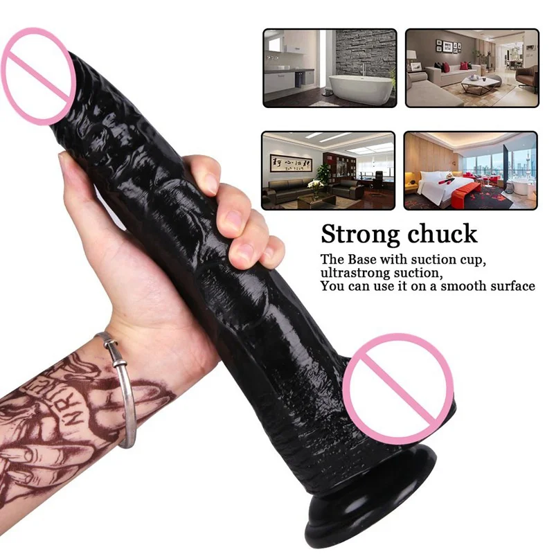 Super Huge Dildo Thick Giant Realistic Dildo Anal Butt With Suction Cup Big Soft Penis Sex Toy For Women 30.5*5Cm