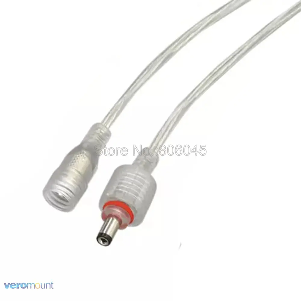 5pair IP66 Waterproof DC Power Connector 5.5 x 2.1mm Male Female Jack Plug Black White Transparent Wire Cord for LED Strip