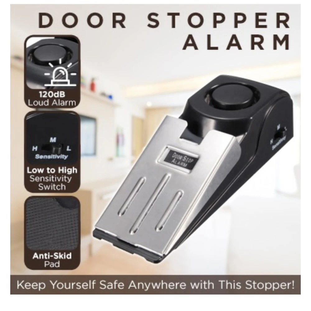 Door Stopper Alarm, Siren Door Safety Wedge Anti Break-In Door Personal self-defense necessities when traveling at home