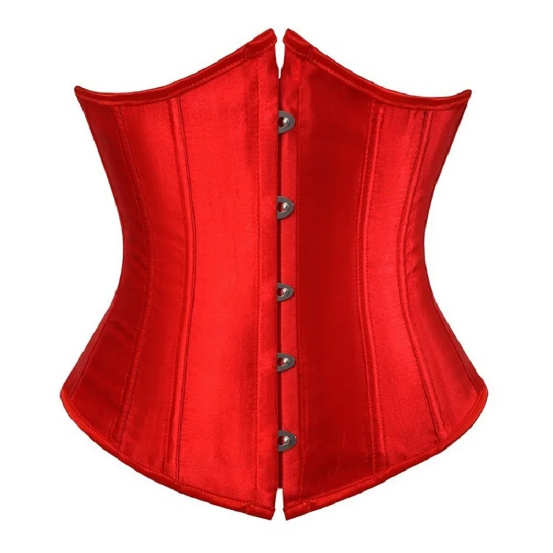 Gothic Burlesque Underbust Corsets Bustiers Sexy Plus Size Bodyshaper Lace Up Back Red Blue Black Pink Gold White Purple S-6XL