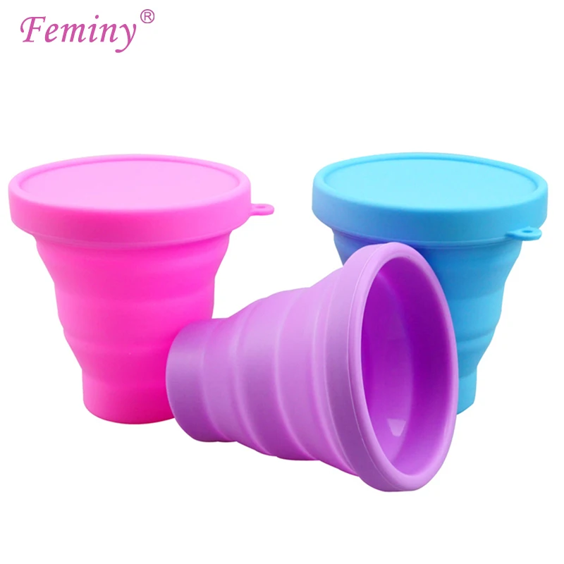 

Feminy Collapsible Silicone Cup Foldable Sterilizing Cup for Menstrual Cups and Storing Your Period Cups Reusable Silicone Cup