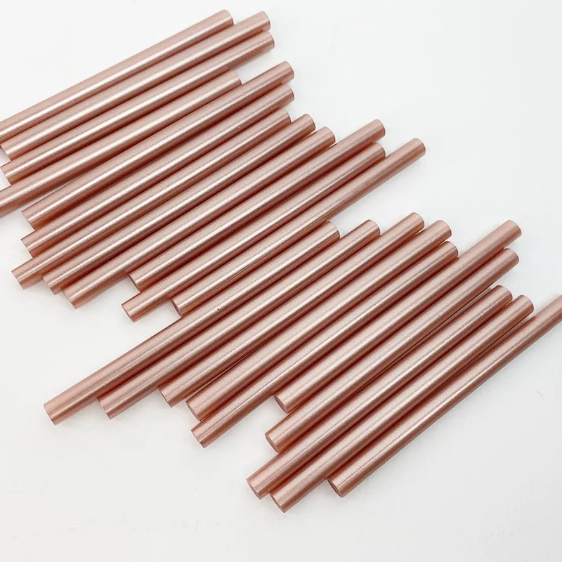 50pcs 7x100mm Hot Melt Glue Stick Retro Metallic Color Bronze Rose Gold Lacquer Wax Seal DIY Tools Adhesive