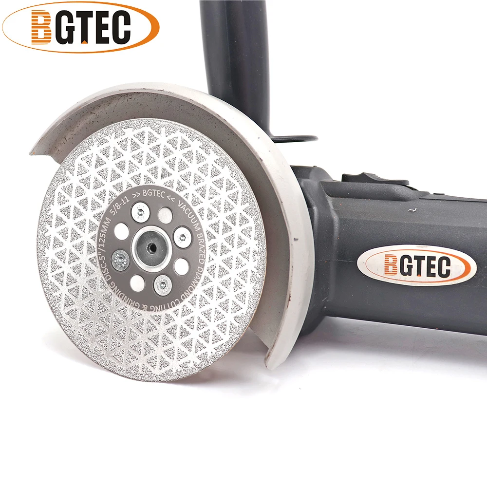 BGTEC 1 4 "4.5" 5 "Hai Mặt Hút Chân Không Chia Lửa Bằng Đồng Nguyên Cắt Kim Cương & Đĩa Mài Với 5/8-11 Chủ Đề Cao Cấp Chất Lượng