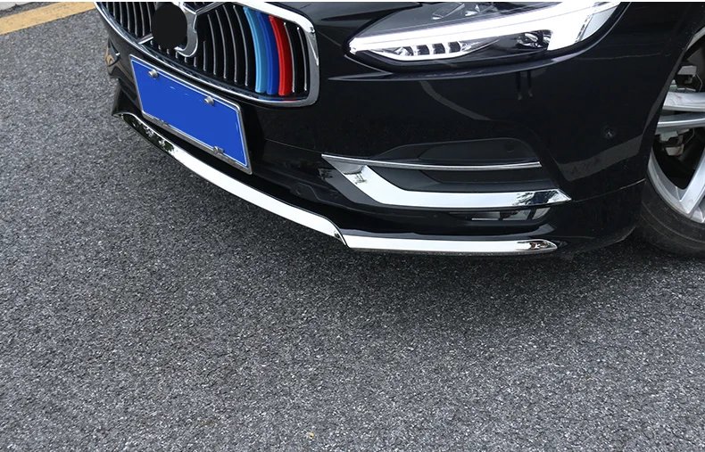 Chrom-Dekoration für Volvo S90 V90 V90CC 2016 2017 2018 2019 2020 Front-Eckleiste Glänzender Streifen Frontstoßstangen-Streifen Auto-Zubehör – Detail 11