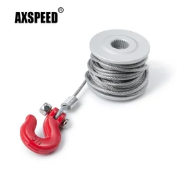 AXSPEED 25T Steering Gear Servo Winch Wheel Drum Wires Trailer Hook for TRX-4 Axial SCX10 90046 D90 Tamiya 1/10 RC Car Parts