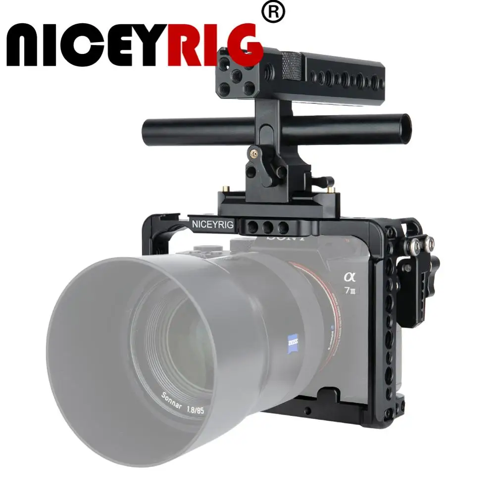 NICEYRIG for SONY A7III / A7MIII / A7II / A7RII / A7RIII / A7SII Photography Photo Studio dslr Camera Cage Handle Cable Clamp