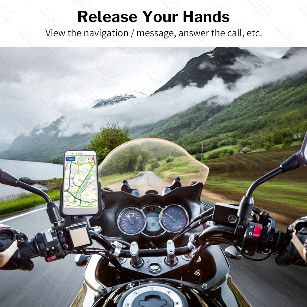 Deelife Motorcycle Cell Phone Holder Support USB Wireless Charger for Moto Motorbike Mobile Stand Smartphone Mount Cradle