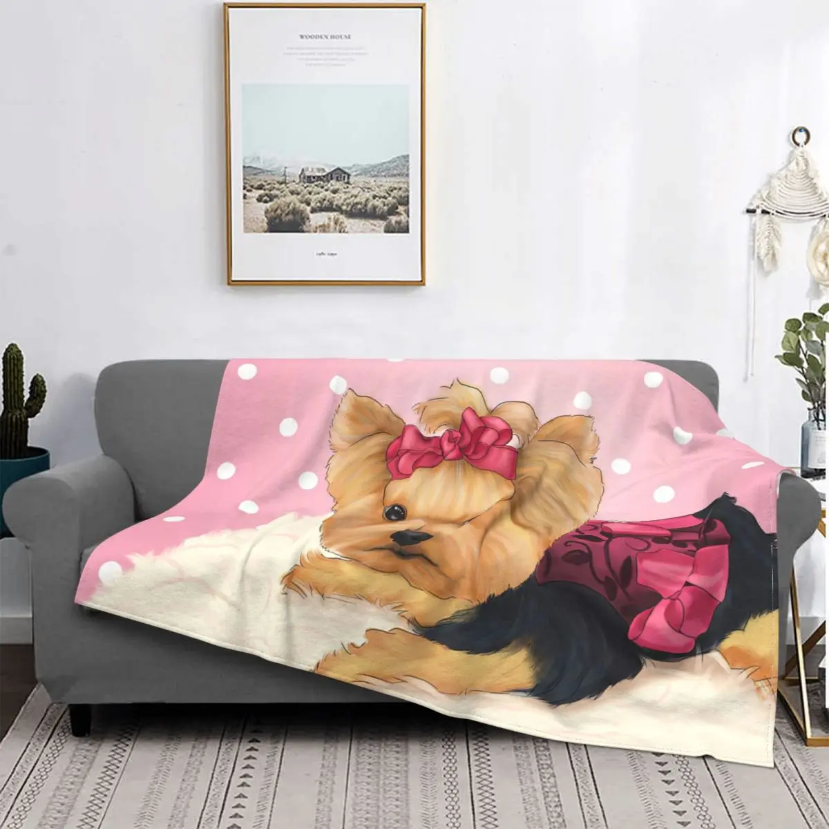 Yorkshire Terrier Dog,Millie LaRue Sympathy Carpet Living Room Flocking Textile A Hot Bed Blanket Bed Covers Luxury Blanket