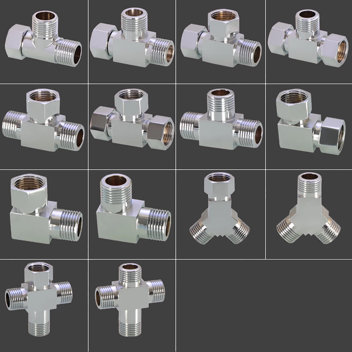 

Коленчатый тройник BSP 1/2 дюйма с наружной/внутренней резьбой, хромированные латунные фитинги, 4-ходовой разветвитель, L / T/Y-образный Соединительный разъем