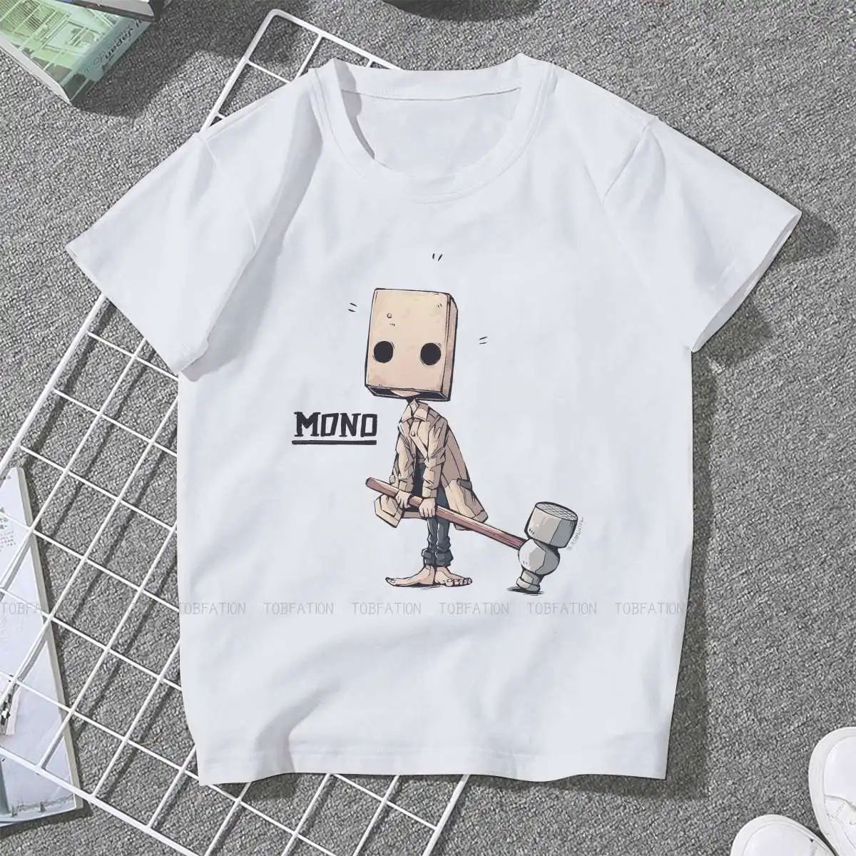 Mono Hammer Women Tshirts Little Nightmares Game Grunge Vintage Female Clothing Large Cotton Graphic Short Sleeve