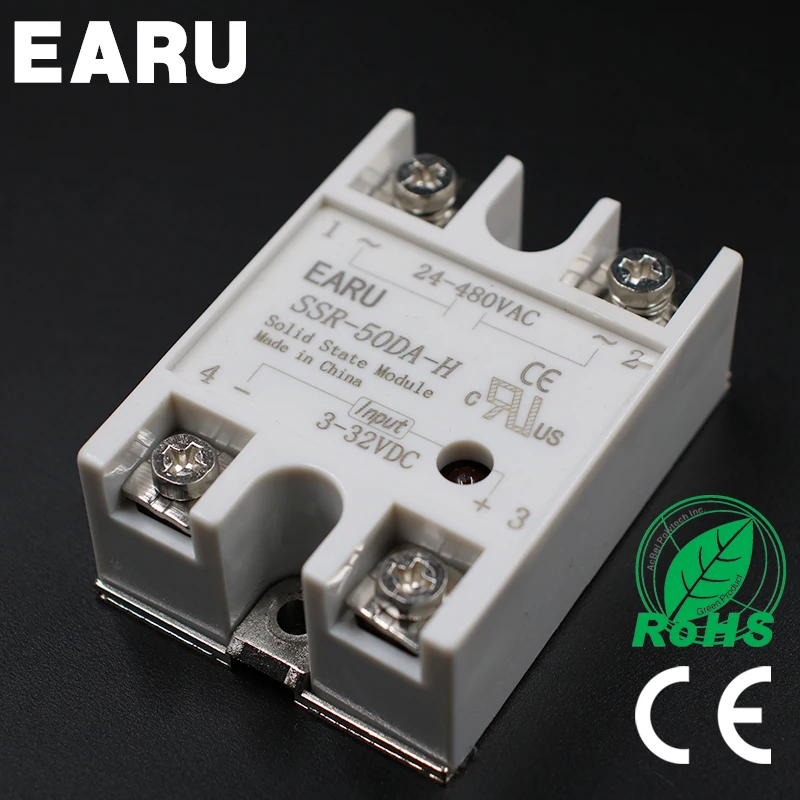 Solid State Relay SSR-50DA-H 50A SSR 50DA-H 3-32V DC TO 90-480V AC  solid state Resistance Regulator