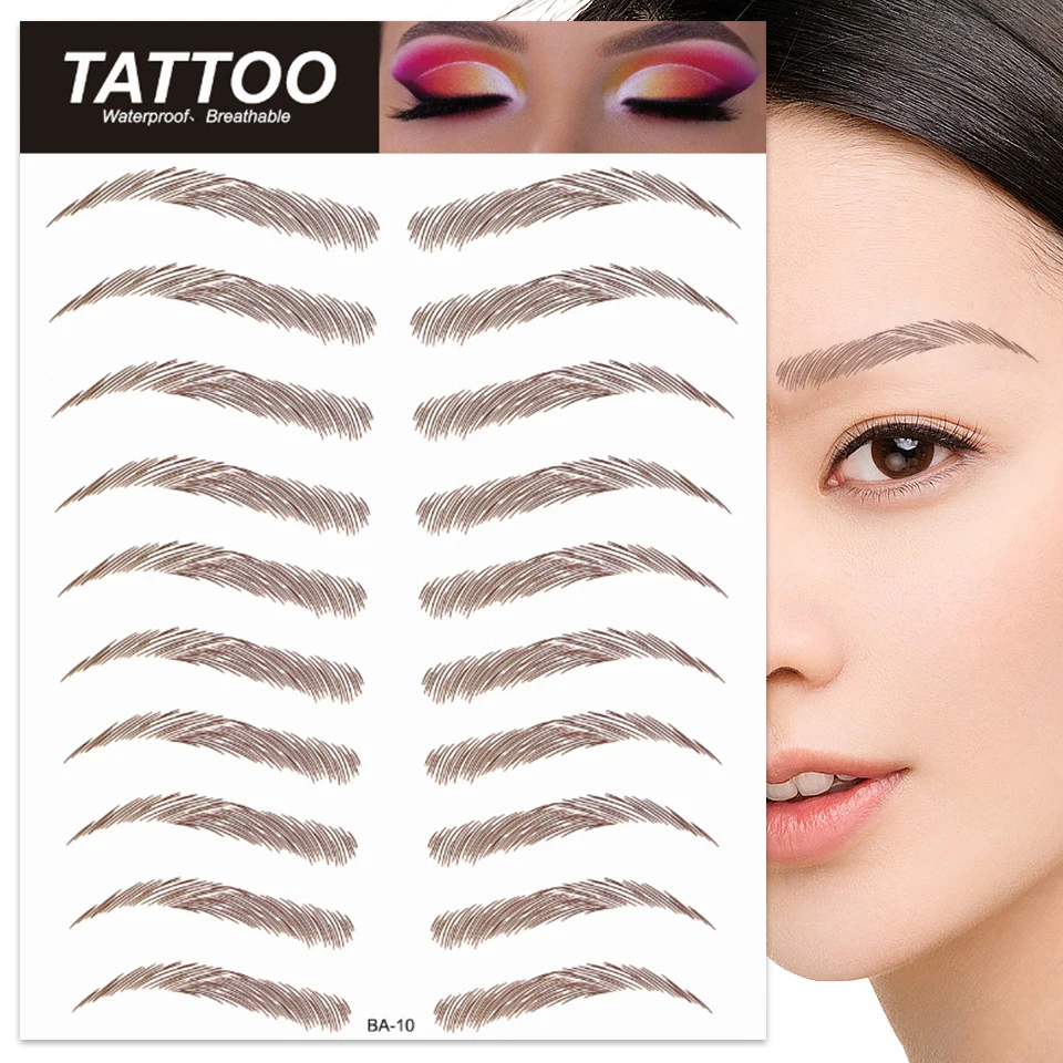 

NEWCOME 4D Hair Like Eyebrows Makeup Waterproof Eyebrow Tattoo Sticker Long Lasting Natural Fake Eyebrow Stickers Cosmetics