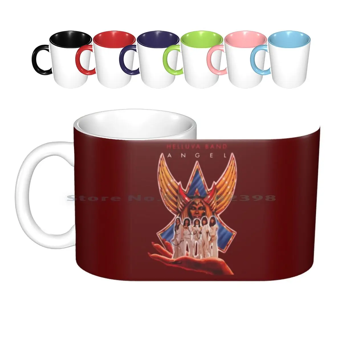 Angel-Helluva Band Ceramic Mugs Coffee Cups Milk Tea Mug Angel Helluva Band Hard Heavy Metal 1970s 70s Washington Usa Tower