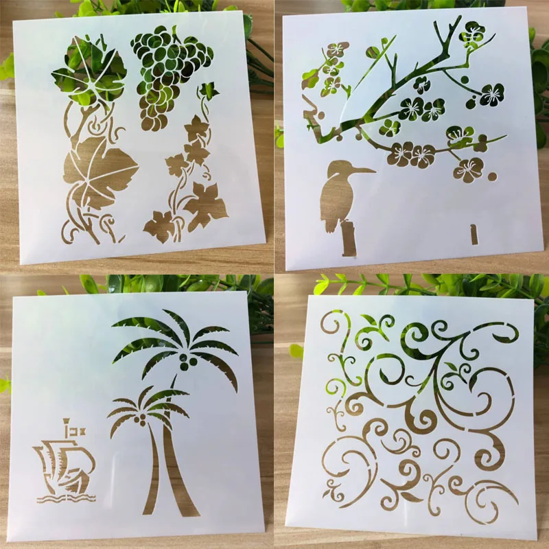 

1pc Grapevine Coconut Tree Stencil DIY Wall Layering Painting Template Decoration Scrapbooking Embossing Supplies