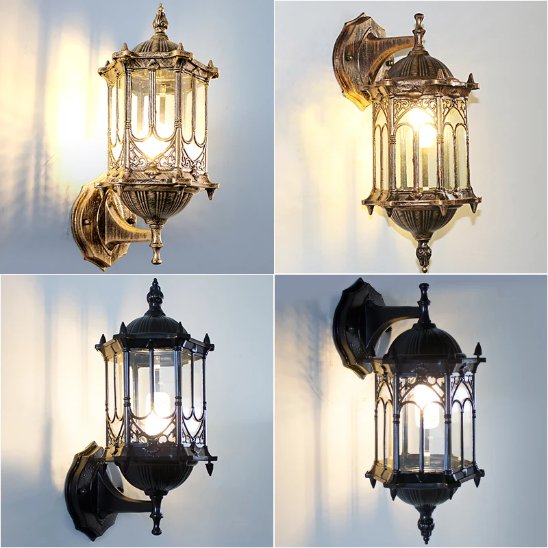 retro exterior impermeavel antiferrugem lampada de parede garden gateway sconce patio corredor villa bra residencial varanda luzes e27 01