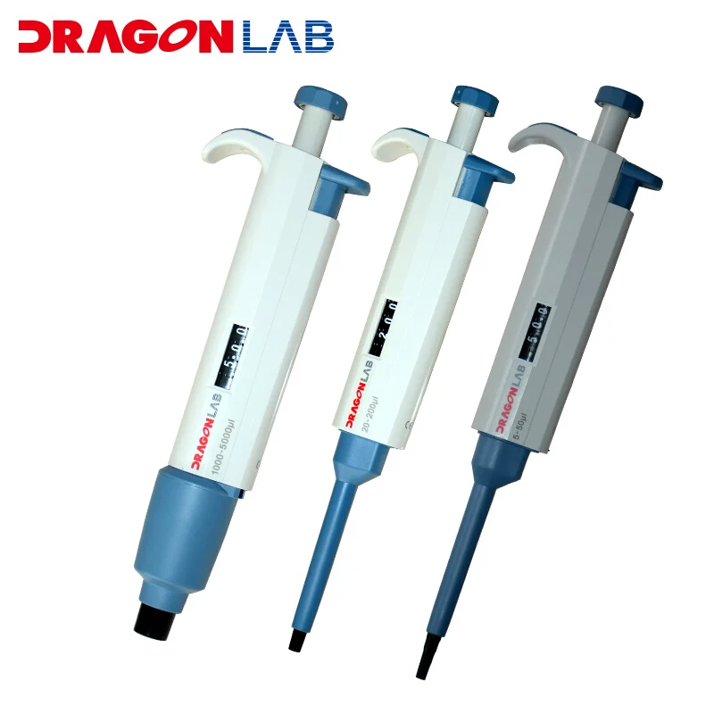 

DLab Single-channel Adjustable Volume Mechanical Pipette-TopPette Dragon lab Pipettor Pipet 20-200ul/100-1000ul with tips