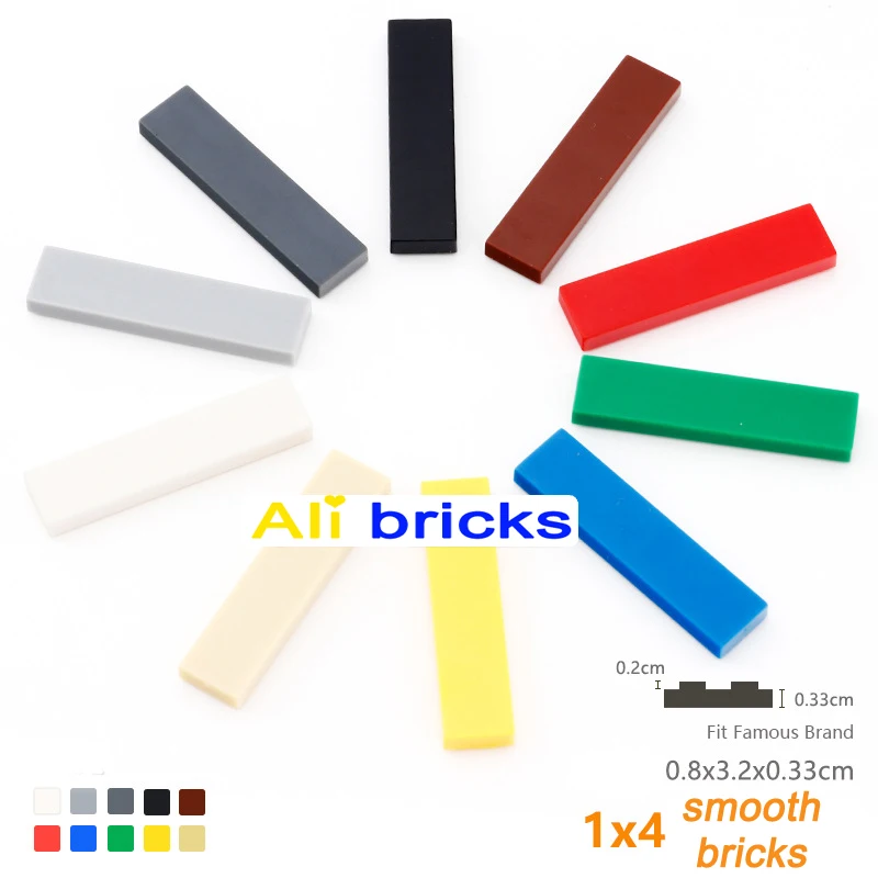 

600pcs DIY Building Blocks Smooth 1x4 Dots Thin Figure Bricks Educational Creative Size Compatible With 2431 Toys for Children