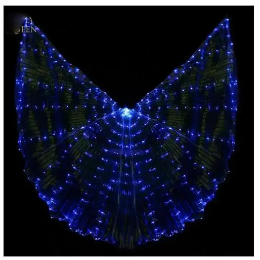 Multi color LED light wings Adult dance Luminous props Belly Dance Cloak Fluorescent butterfly dance Ballet Costume