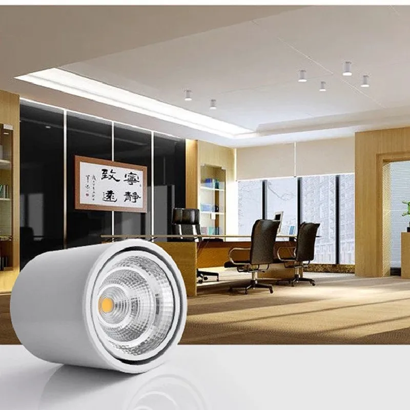 High Quality Rotating LED Downlight COB Surface Mounted Ceiling Lamp 24W20W18W15W12W9W Adjustable Spot Light AC90-260V