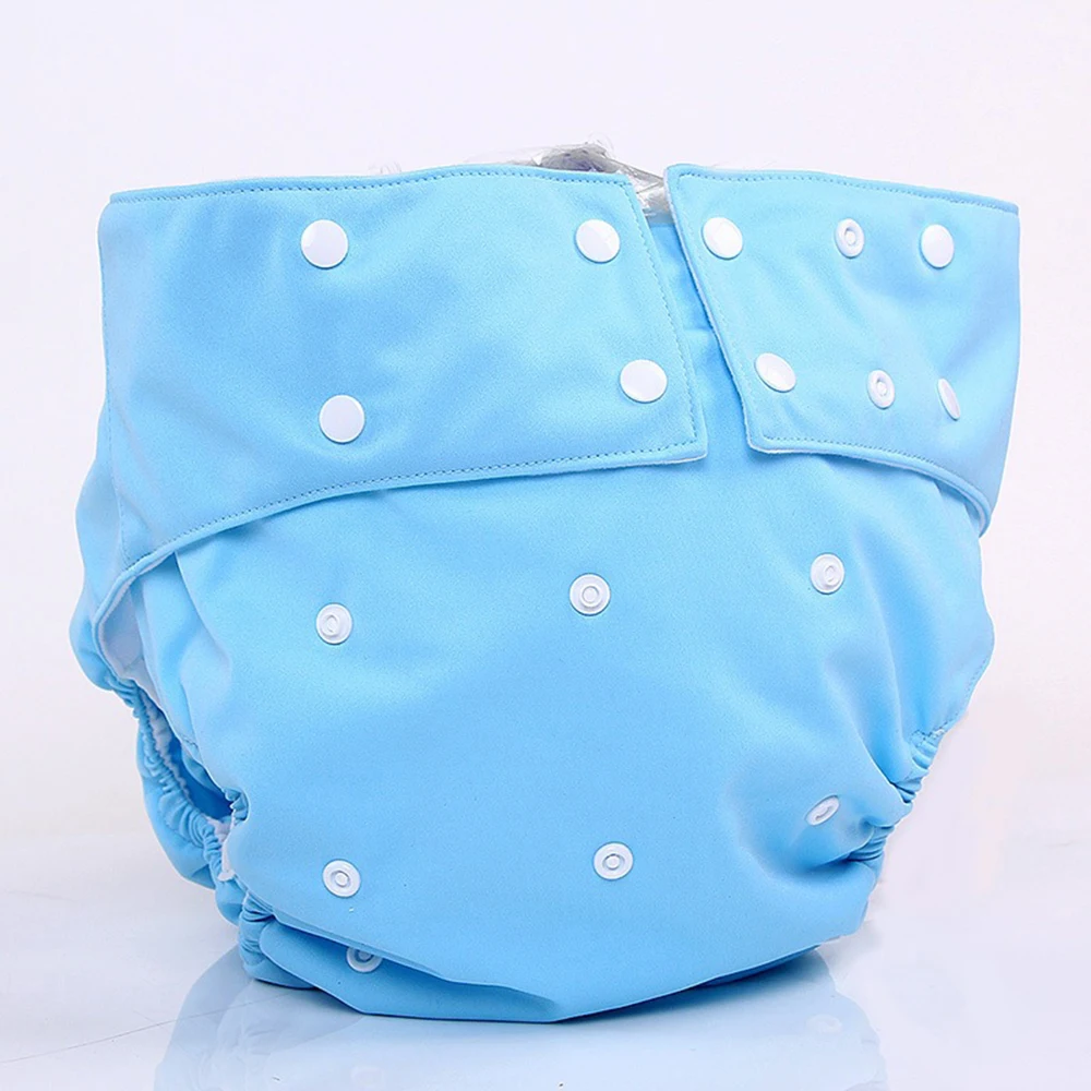 2 Sets Cloth Diaper Cover Washable Adult Nappy Reusable Size Adjustable Incontinence Pants with Inserts Absorbent Breathable