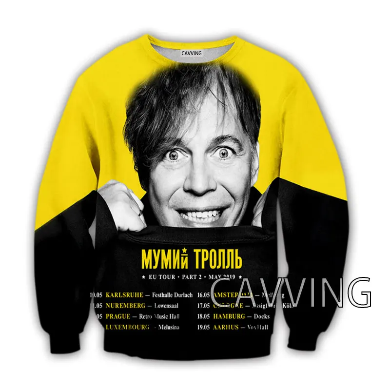 CAVVING 3D Printed  Mumiy Troll  Crewneck Sweatshirts Harajuku Styles Tops Long Sleeve Sweatshirts for Men/women