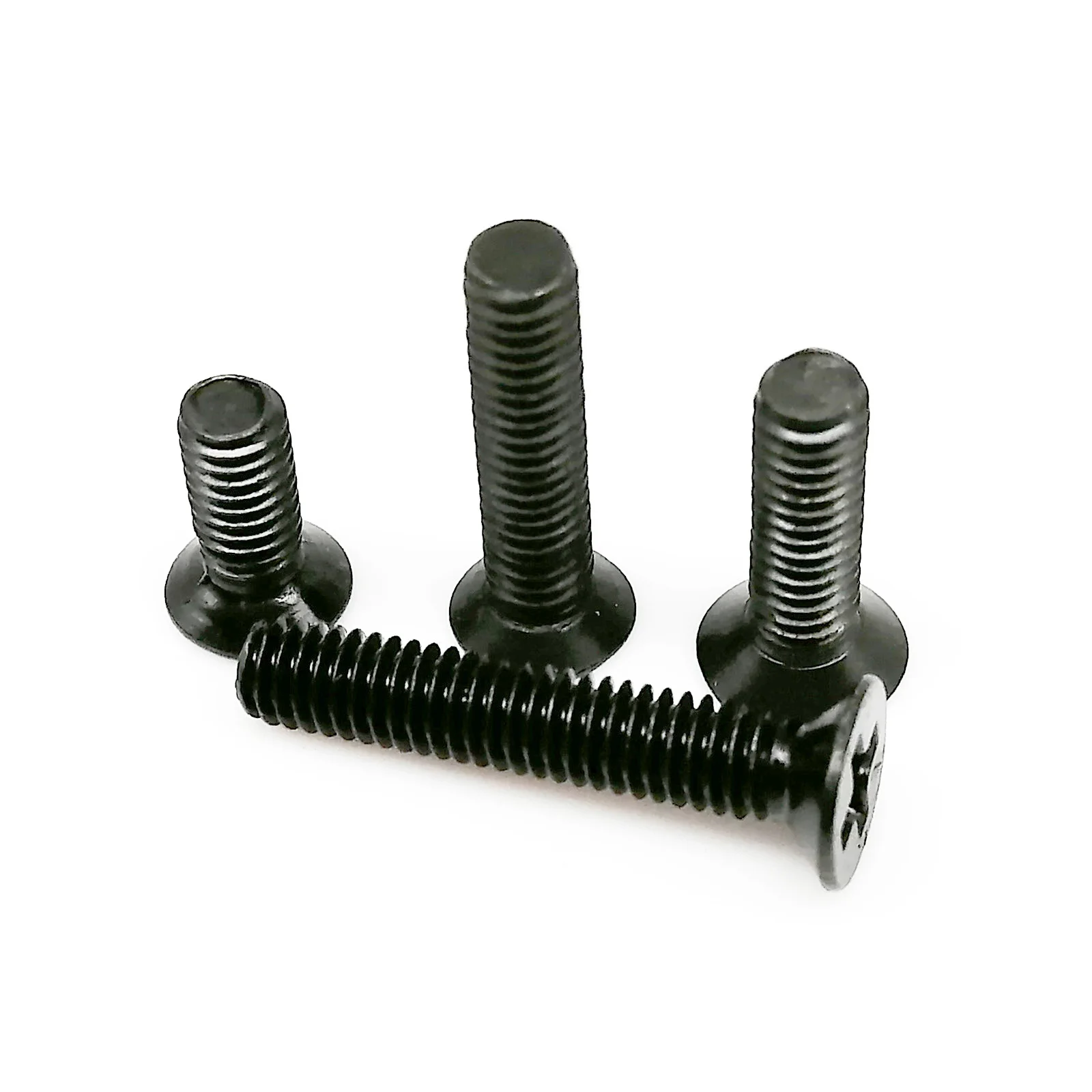 50pcs M1 M1.2 M1.4 M1.6 M2 M2.5 M3 M3.5 M4 GB819 Mini Small Black Carbon Steel Cross Phillips Flat Countersunk Head Screw Bolt