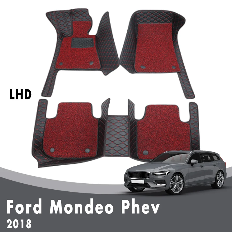 

Custom Car Floor Mats For Ford Mondeo Phev 2018 Luxury Double Layer Wire Loop Interior Accessories Rugs Floorliners Cover Rug