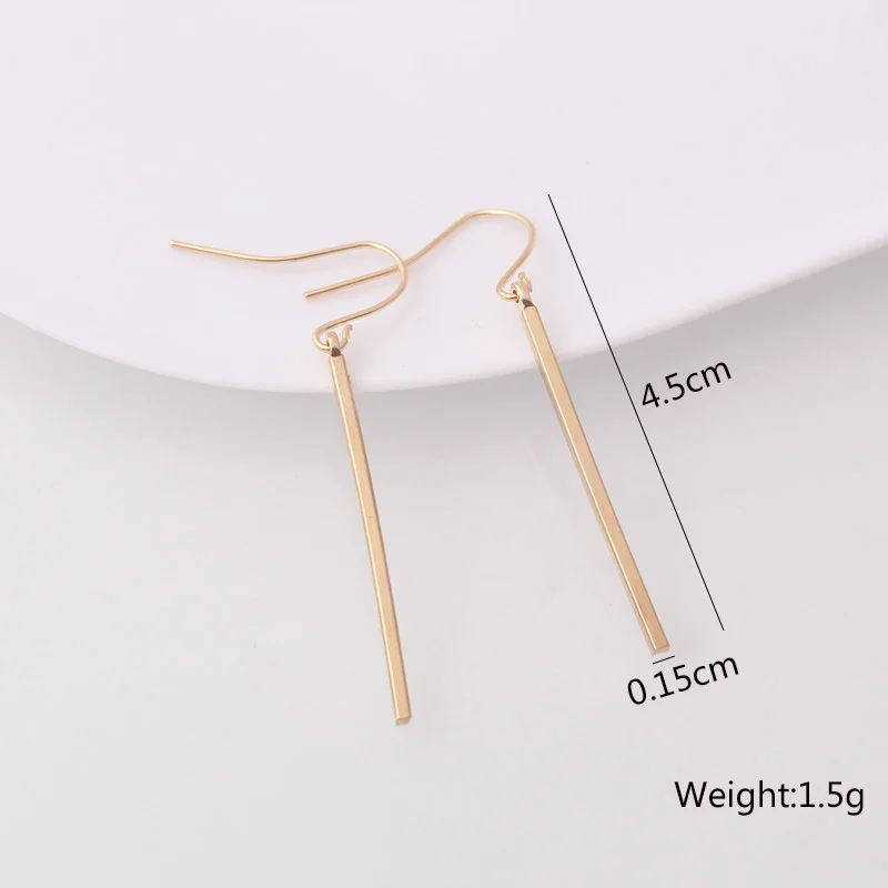 Gold Color Metal Women Hook Earrings Silver Color Dangle Earrings Female Small Earrings brincos oorbellen Simple Ear Jewelry