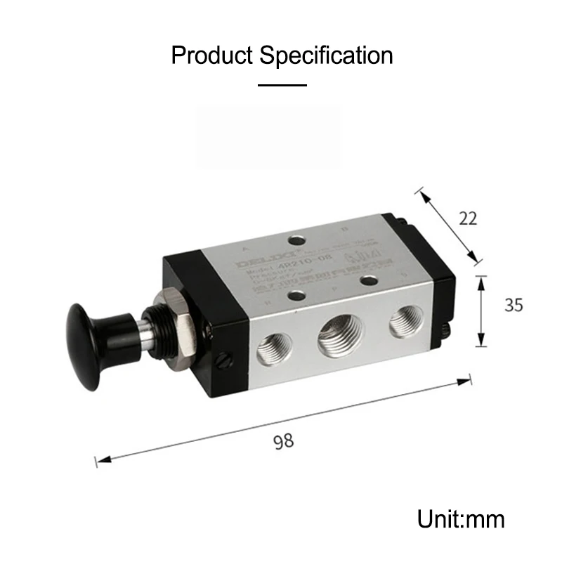 Pneumatic hand valve 5 Port 2 Pos Hand Lever Operated Control 3R210-08/4R210-08/MV322PB/3L110-06